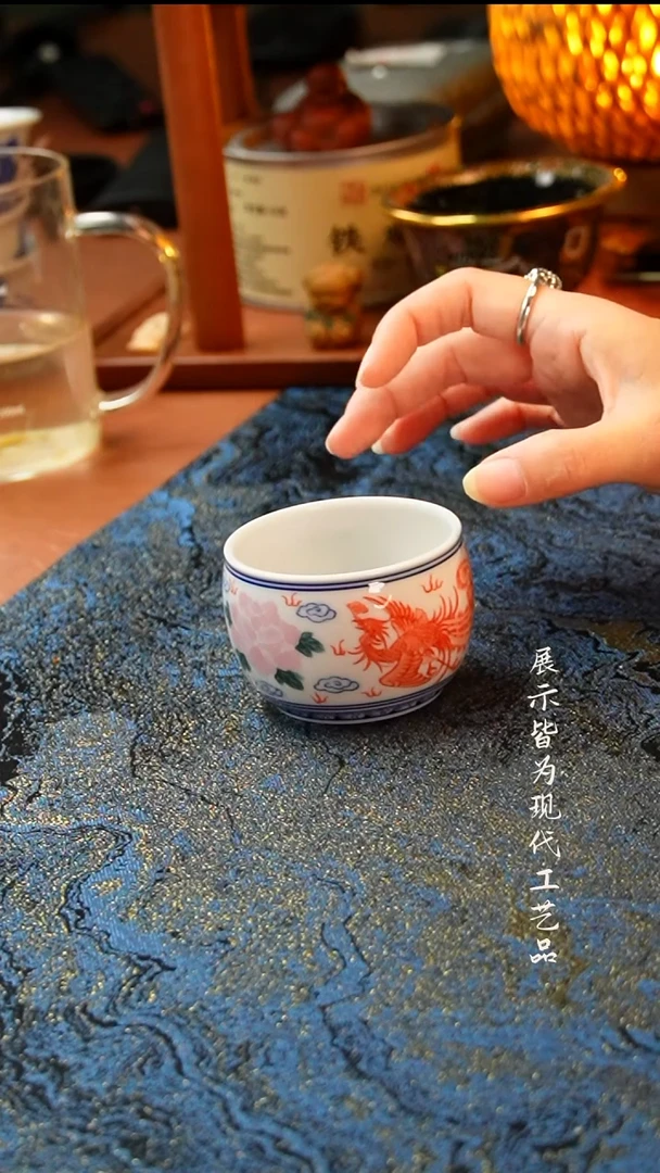 景德镇陶瓷彩绘缸杯