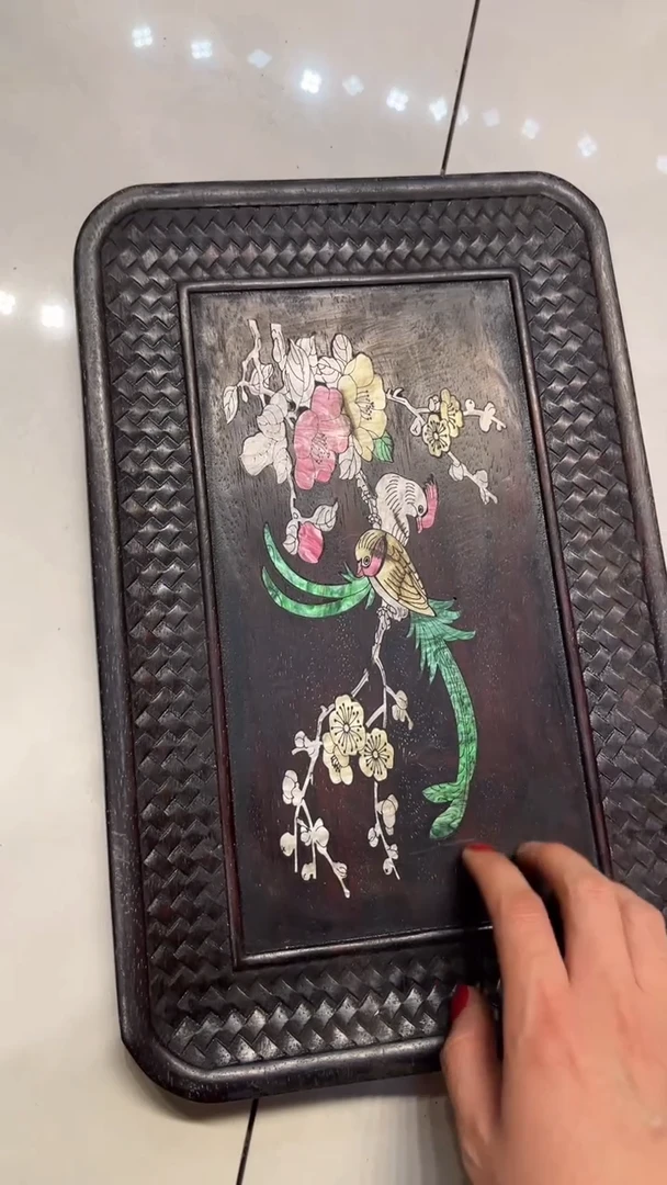 【闪购商品】木锦上添花螺钿茶盘