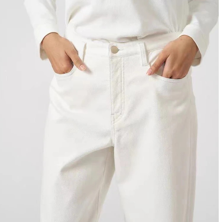 202516新款春季白色直筒裤