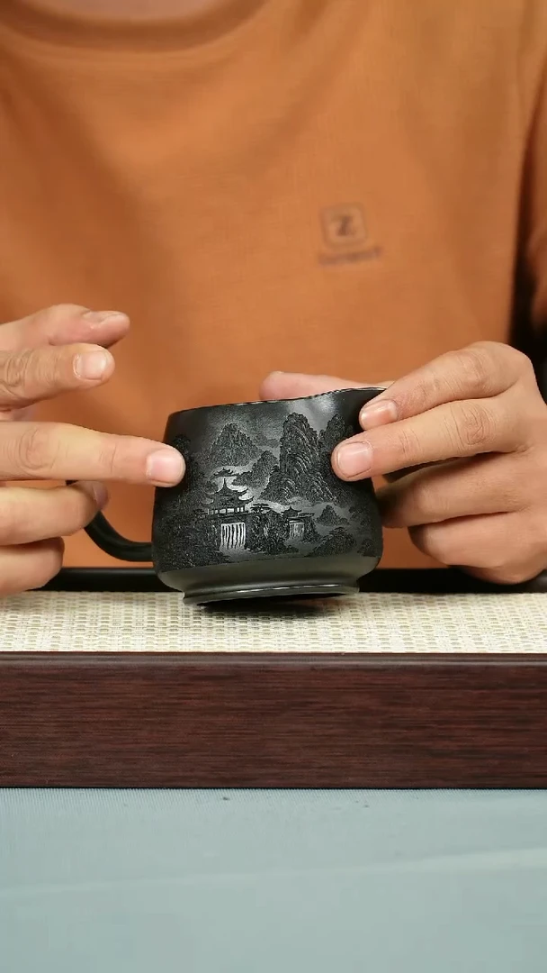 茶杯紫砂 原矿石黄 卧虎藏龙