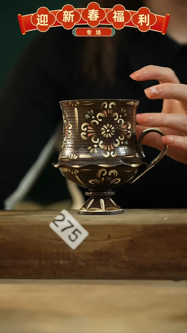 【闪购商品】瓷片新品！设计师款手绘/咖啡杯 听歌
