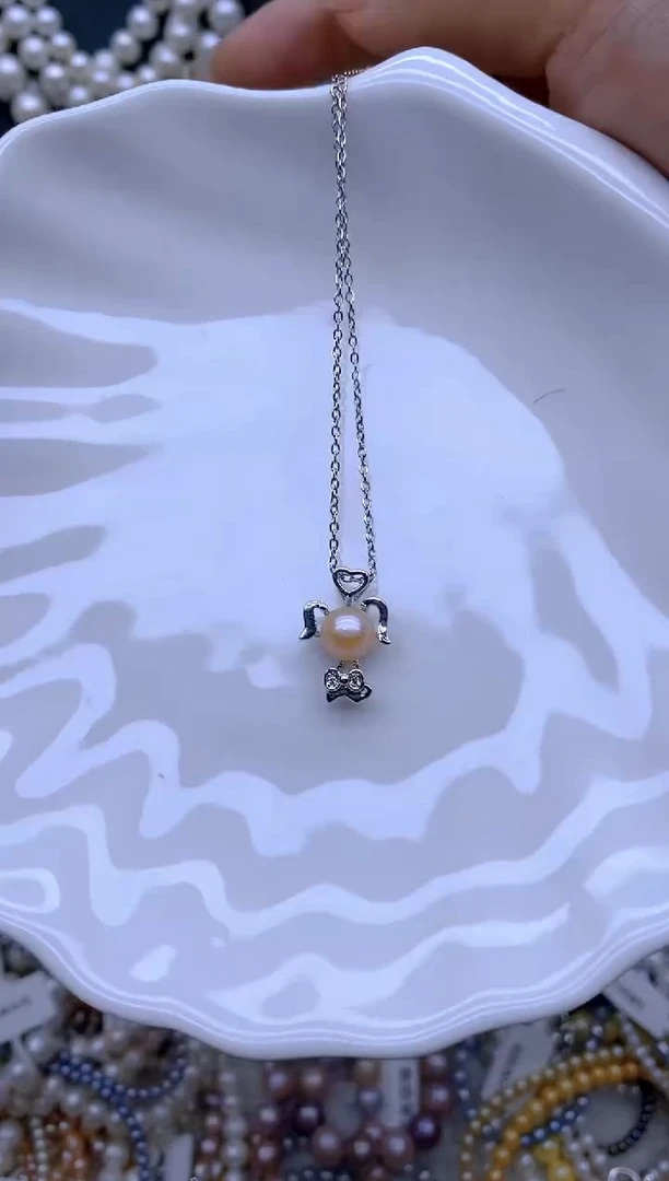 淡水珍珠未镶嵌吊坠(赠链)珍珠吊坠