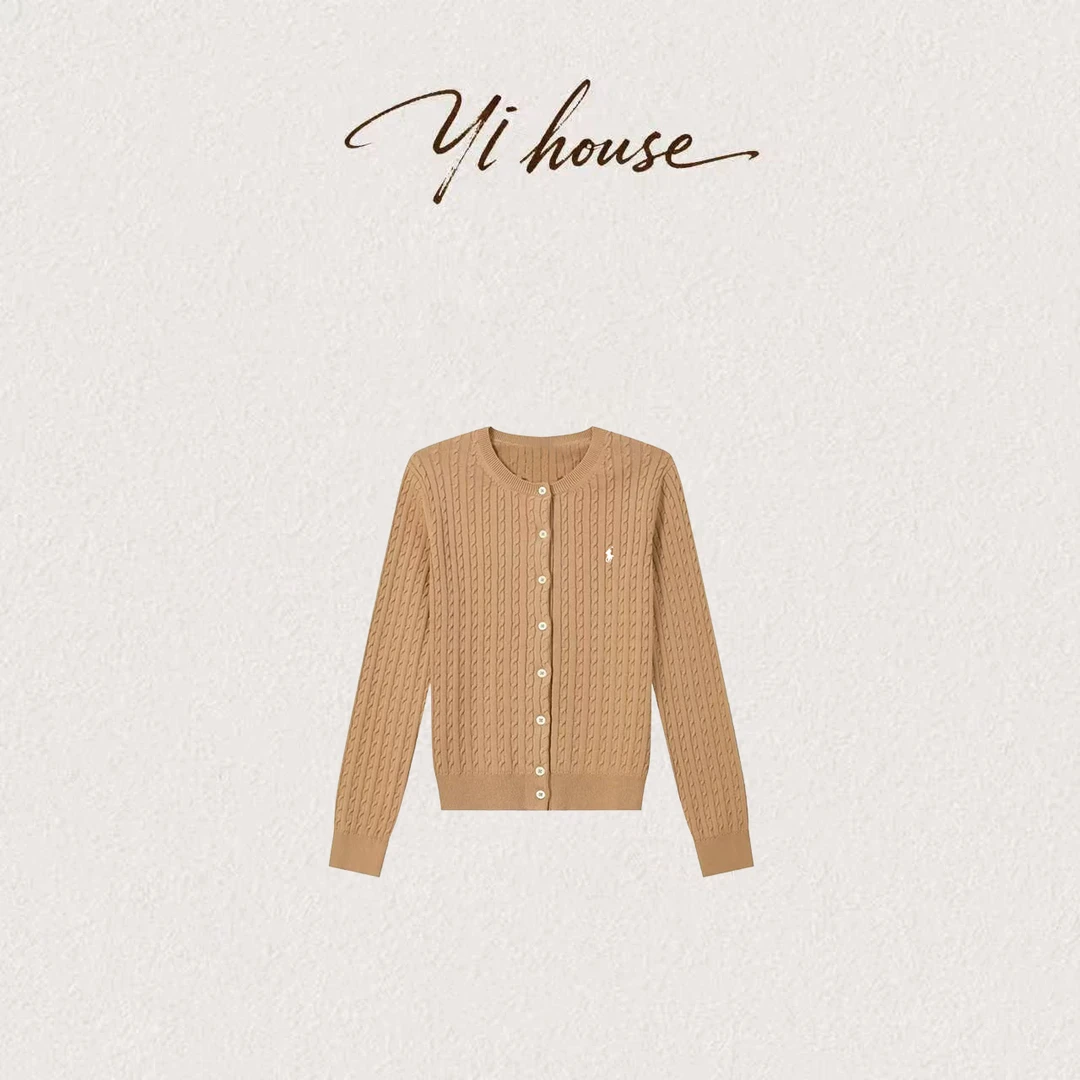 【兰柜专属】时尚羊毛上衣纯色经典款长袖针织开衫YM911