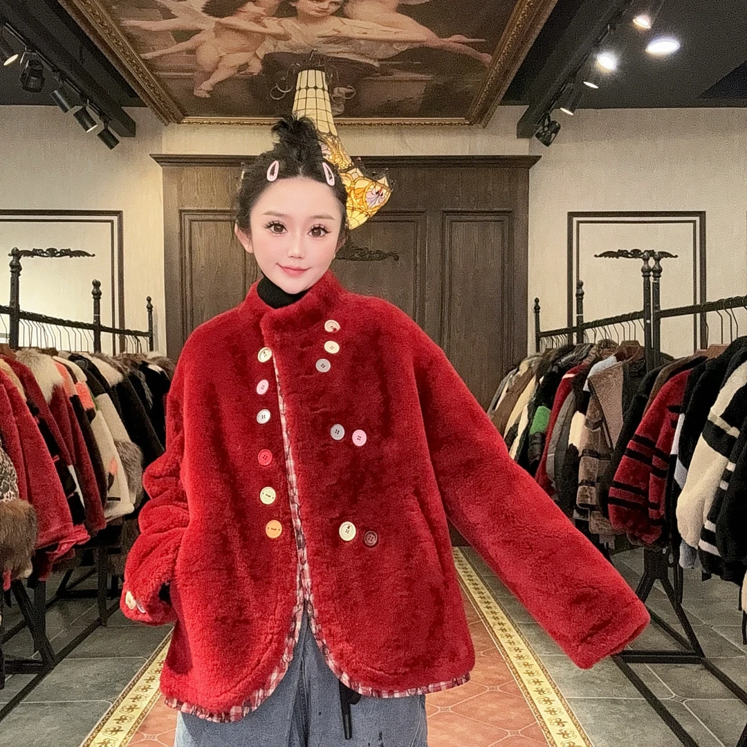 【DCP•Flagship store】85151 2025新款时尚设计师皮毛一体外套