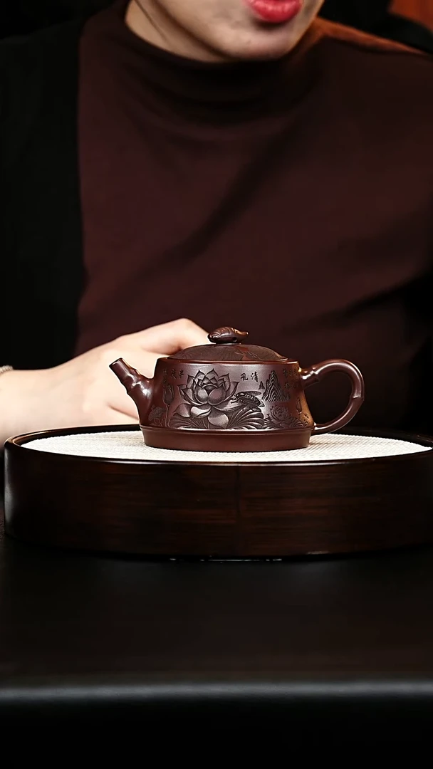 茶壶紫砂柱础石红