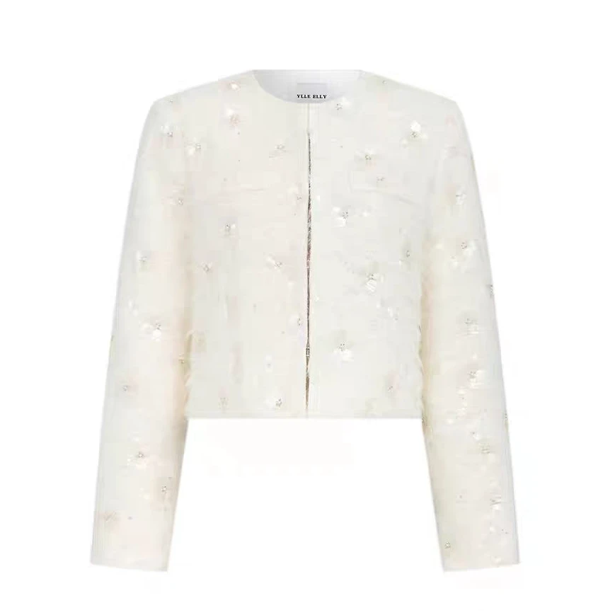 【籽言专属】长袖千金风显瘦流苏细闪小香风Y421307718