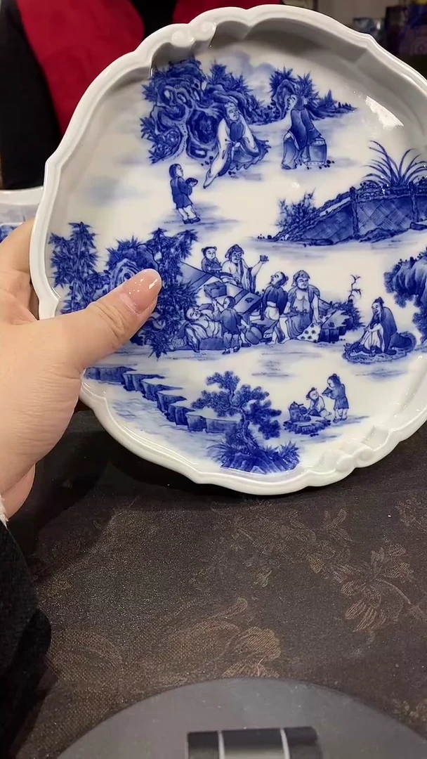 朗谷窑 茶盘 竹林七贤干泡台