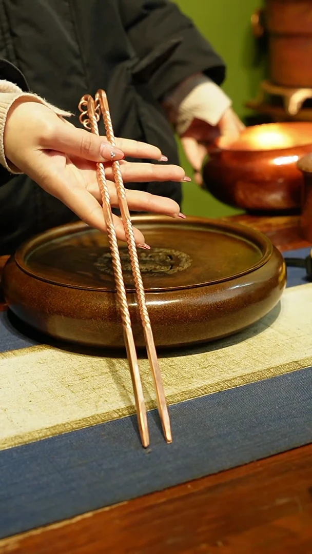 【闪购商品】纯紫铜火筷子（冲之雅器）