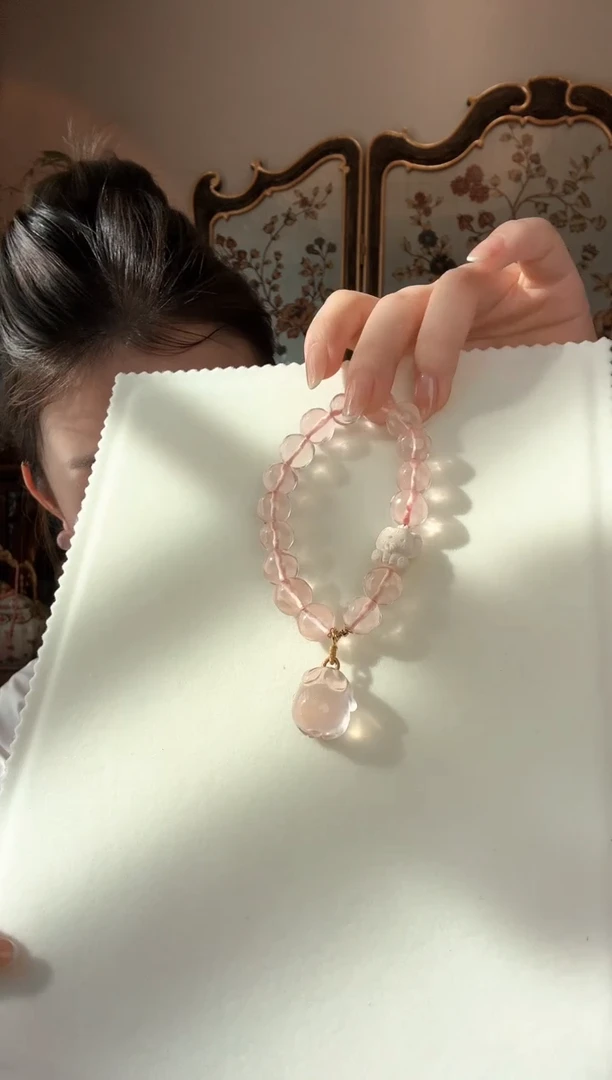 【闪购商品】水晶手串未镶嵌粉水晶小兔手串