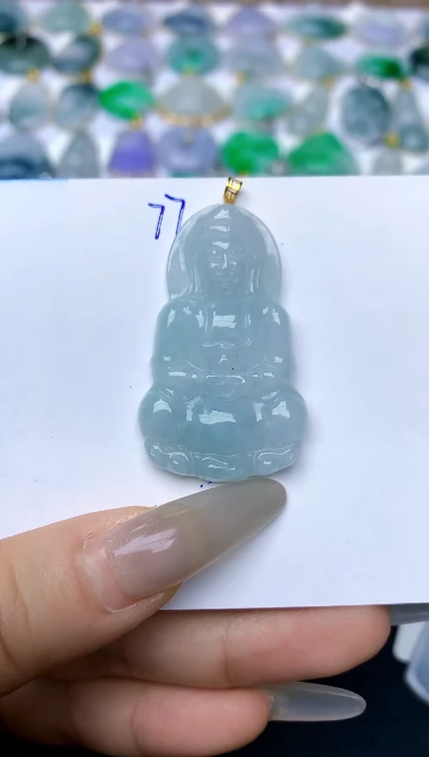 【闪购商品】翡翠颈饰18K金镶嵌天然A货翡翠