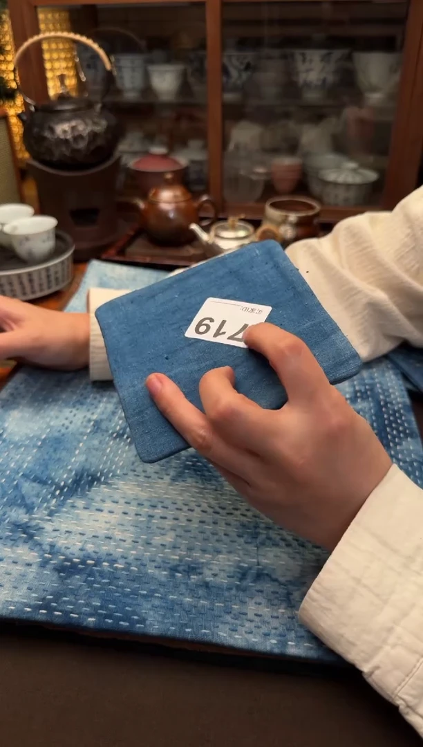 【闪购商品】织绣Cici手作刺子绣植物染柿染茶席-719