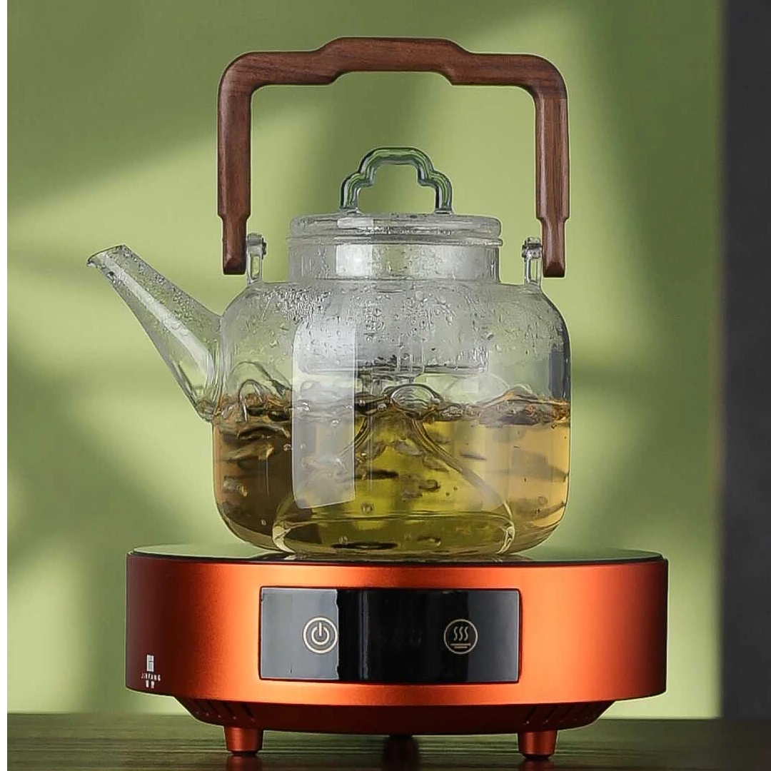 禾器【灵韵壶】禾器玻璃煮茶壶蒸茶壶胡桃木烧水壶耐热高档蒸煮手工