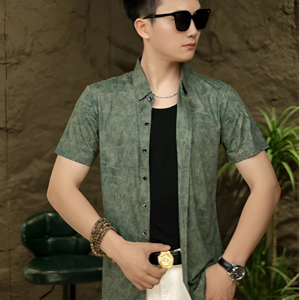 CNCENG高端定制丝柔贡缎立体剪裁奥钻男士短袖夏季t恤薄款半袖