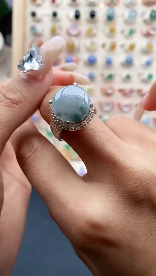 【闪购商品】翡翠戒指未镶嵌缅甸天然A货翡翠222  7+6