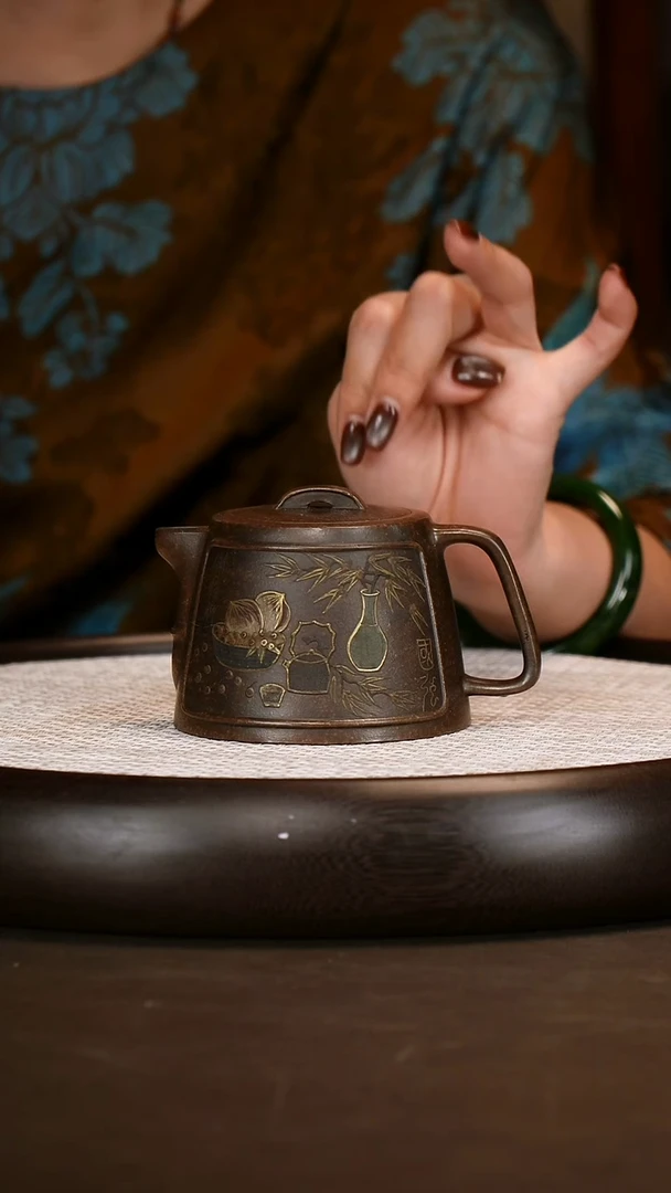 茶壶紫砂【顾海荣】桂花砂铜钟