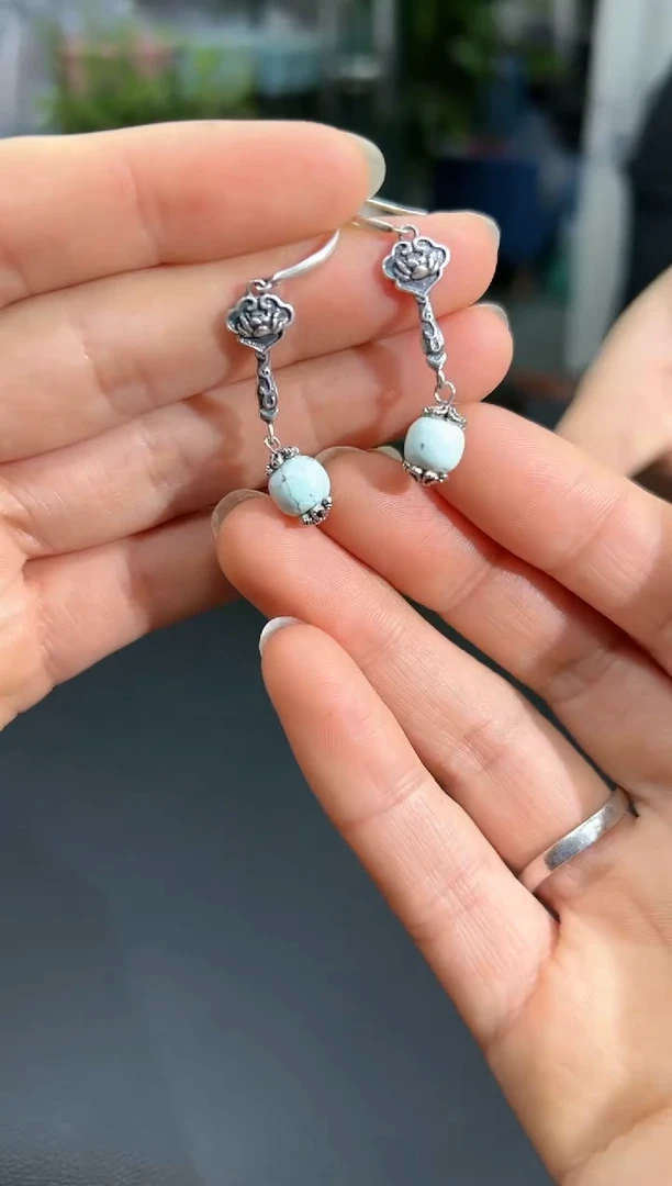 【闪购商品】玛瑙/玉髓耳饰银S925镶嵌 B5903 多样性发其一