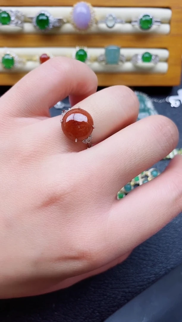 银S925镶嵌戒指翡翠1