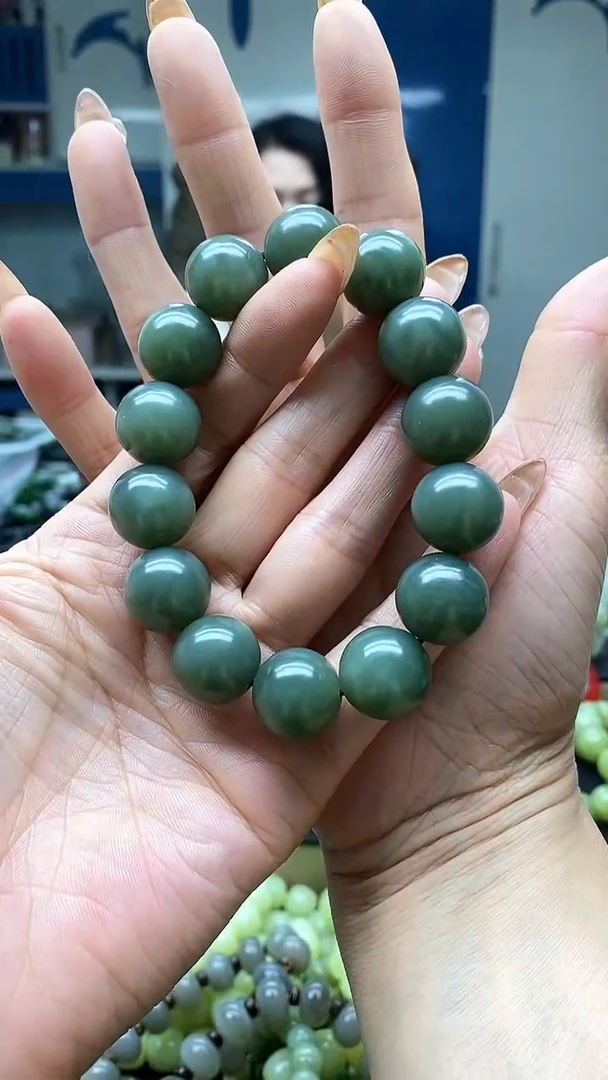 未镶嵌手串和田玉且末蓝正蓝16