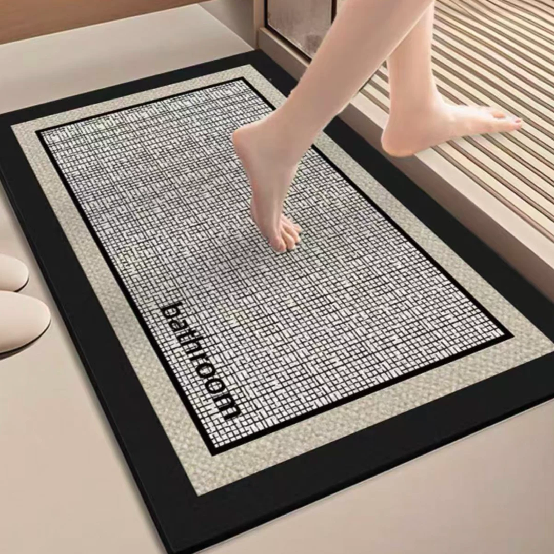 21-60*90硅藻泥材质卫生间浴室厨房防滑吸水防水地垫脚垫