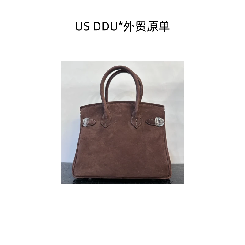 A335 咖啡色磨砂铂金25手提包 BK-25/G050