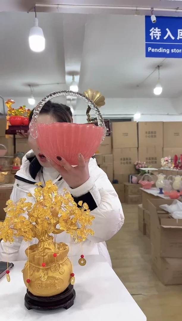 【闪购商品】无铅玻璃美全花器-p-早23 提篮