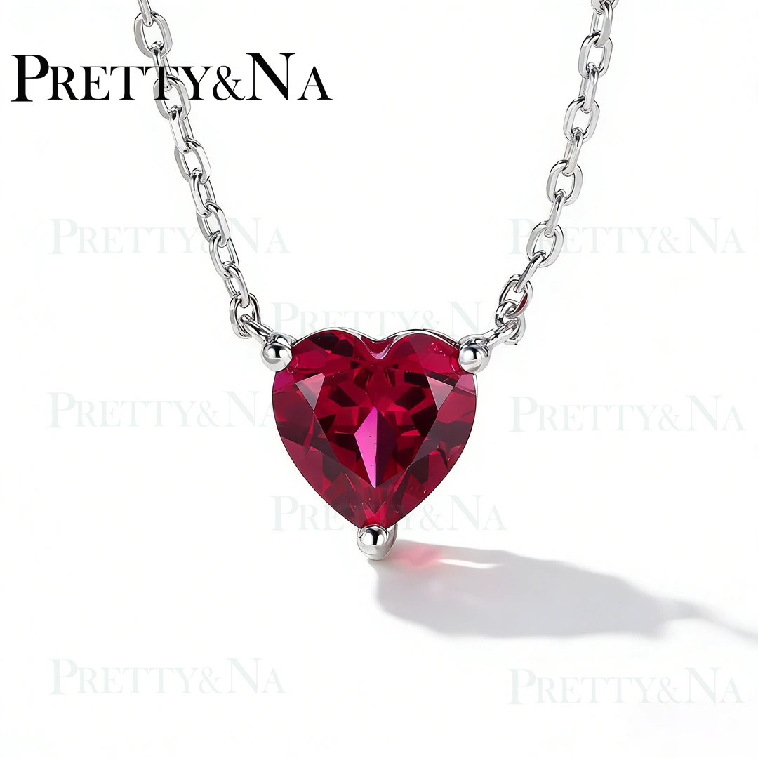 培育红宝石培育红宝石锁骨链红色甜美风气质小众镀复古宫廷女日韩