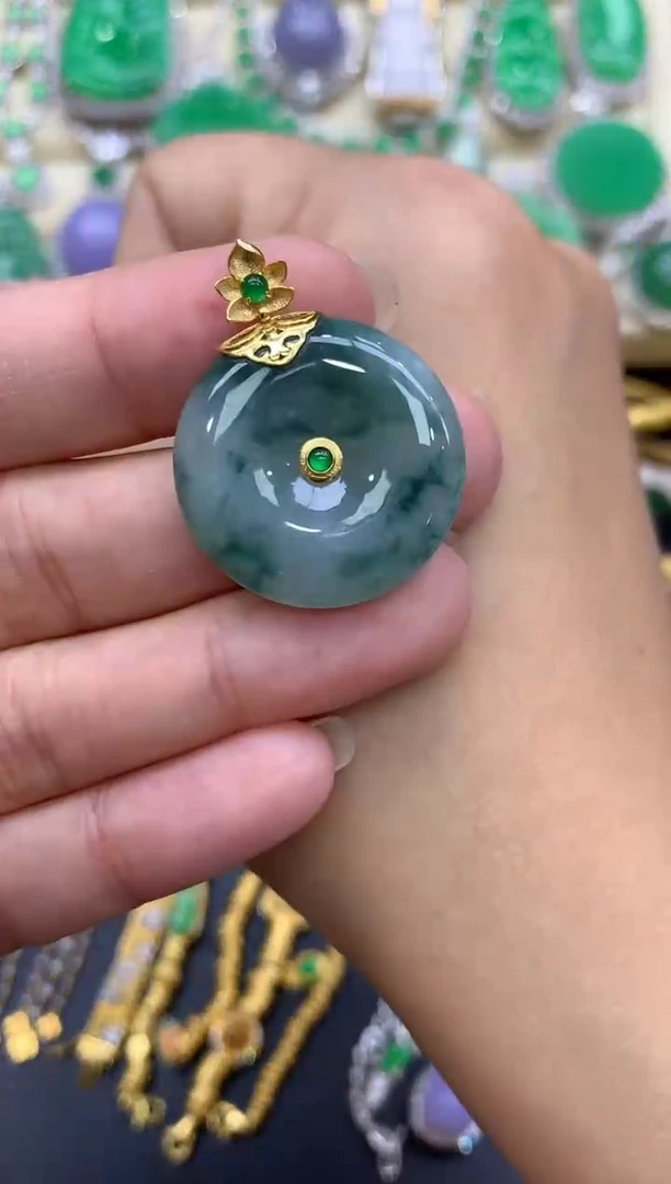 翡翠18K金镶嵌颈饰229-中国好珍宝