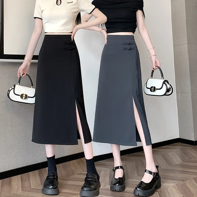 新中式国风新款爆款女装气质时尚百塔高腰显瘦中长款半身裙女款