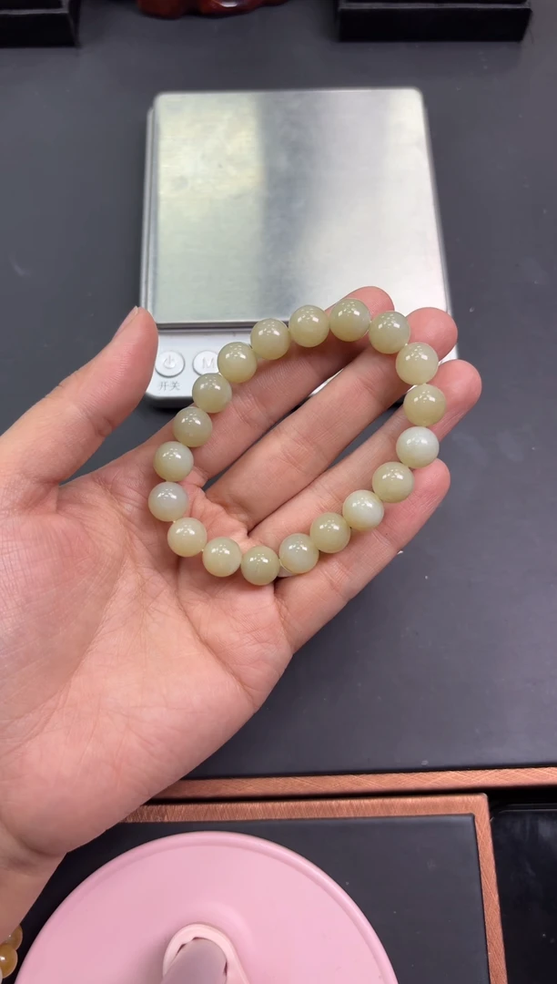 【闪购商品】和田玉手串未镶嵌且末微色差迪克兰卡10