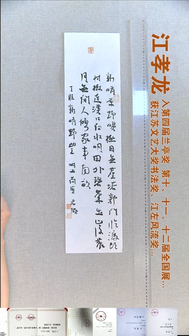 书法江孝龙书法福利竖条屏17*新晴野望
