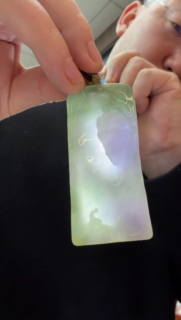 未镶嵌挂件翡翠A货翡翠孤品国雕谢林工