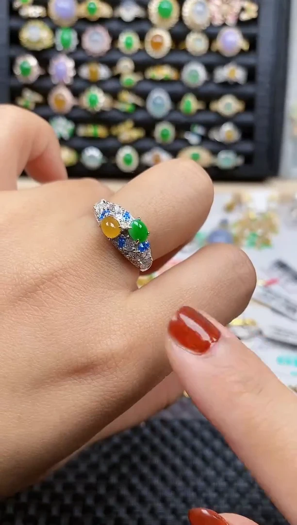 银S925镶嵌戒指翡翠19