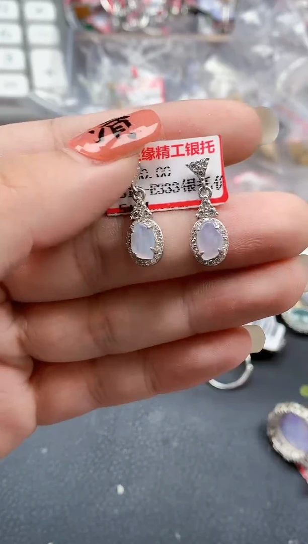 银S925镶嵌戒指翡翠天然A货缅甸翡翠