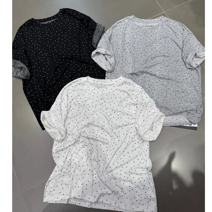 欧韩伽59300波点薄款宽松休闲半袖