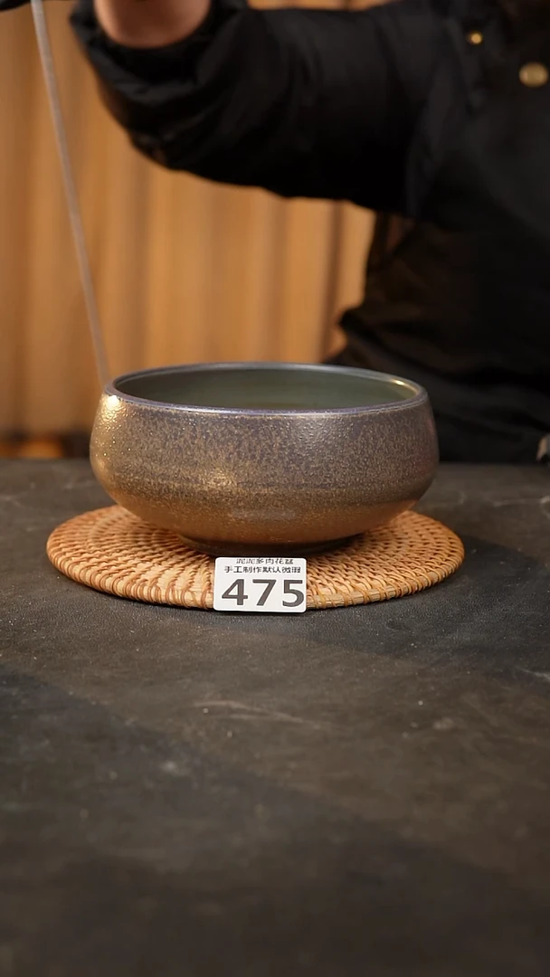 【闪购商品】瓷片 475泥泥手工花盆口14高7