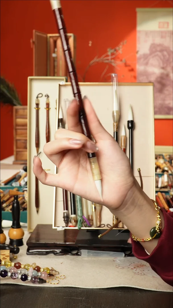 125号闪孤品高货毛笔链接 清水试笔 蘸墨不退