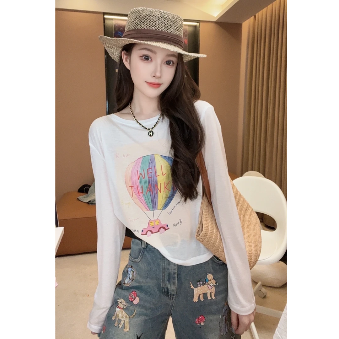 【现货】楠楠2025夏季新款防晒T恤薄款长袖上衣S0080