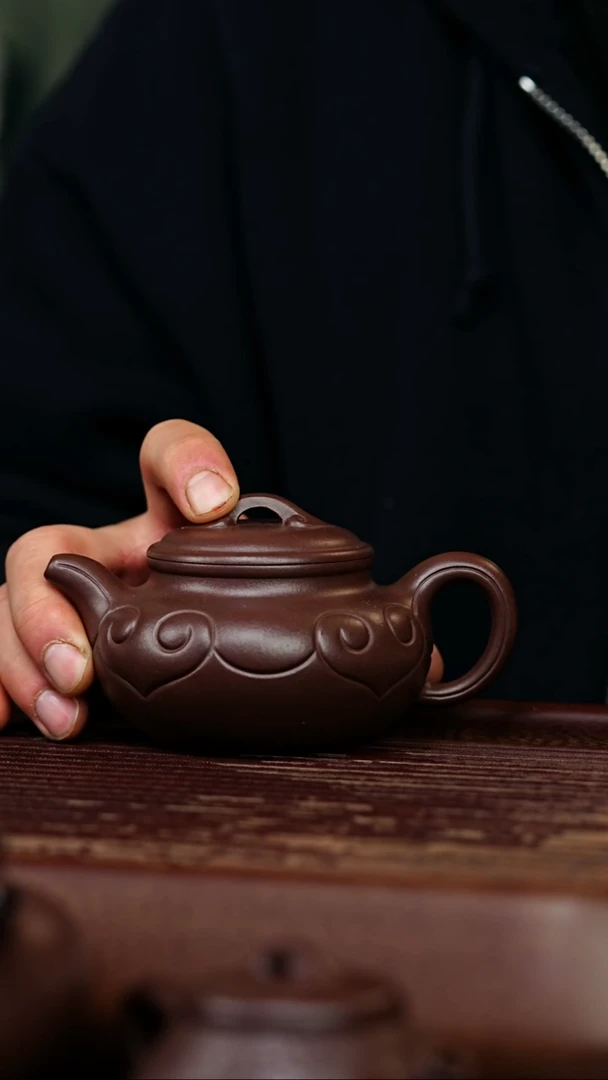 【闪购商品】紫砂茶壶陈腐到顶四底仿古如意壶