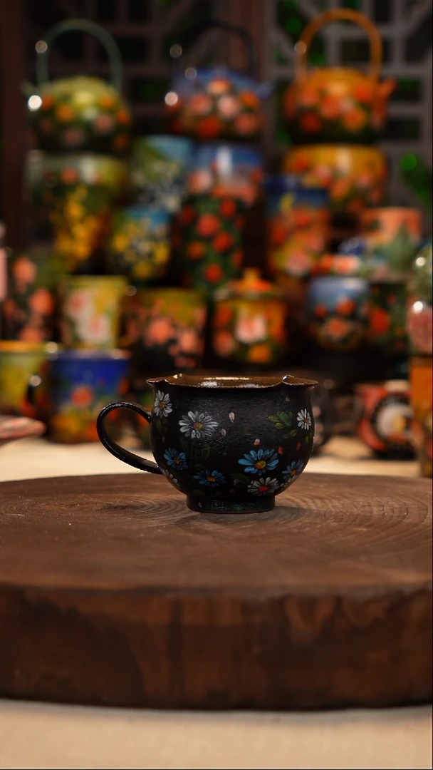 紫砂 油画釉下彩手绘