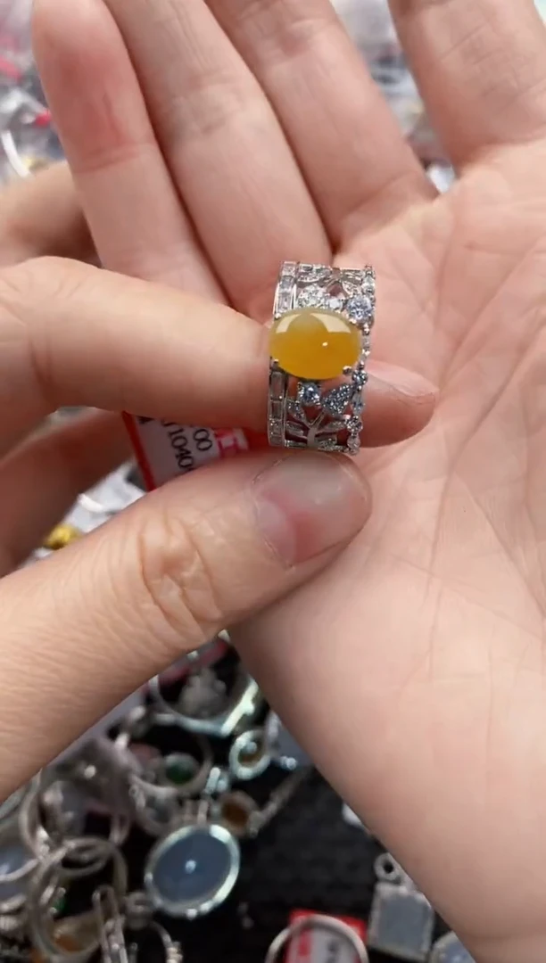 银S925镶嵌戒指翡翠6666-----3