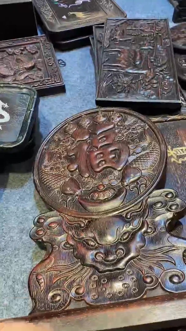 木紫檀雕刻板一物一拍