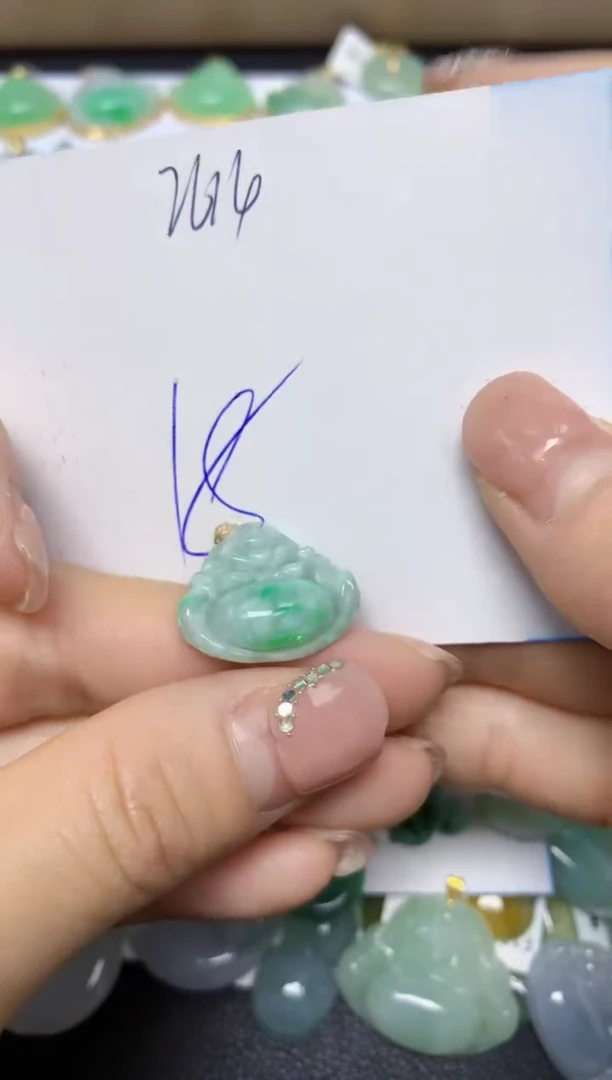 【闪购商品】翡翠挂件18K金镶嵌 天然翡翠A货