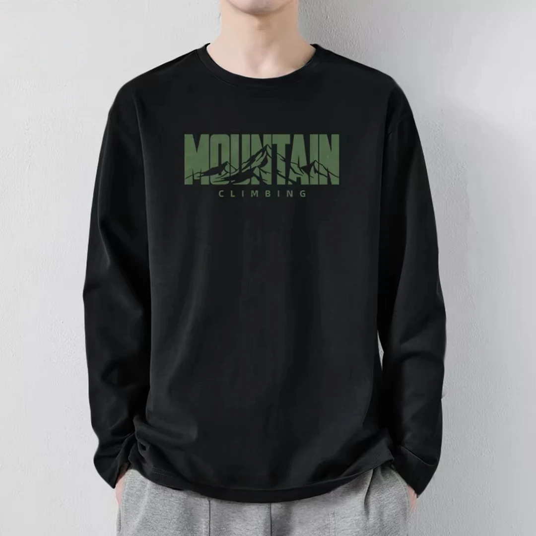 【官方正品】打底衫潮牌新款轻奢圆领长袖T恤重磅纯棉百搭潮流印花