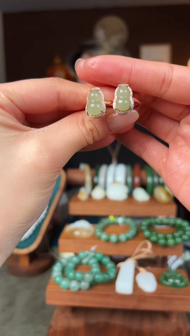 银S925镶嵌戒指和田玉多样性发货 拍一发一 22