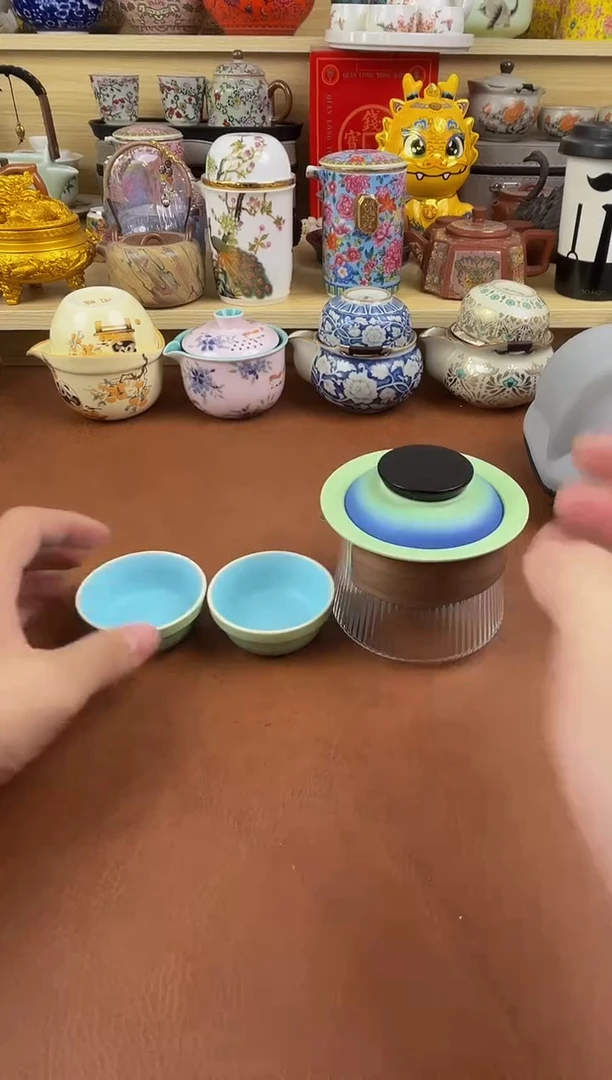 陶瓷茶具摆件旅行套组