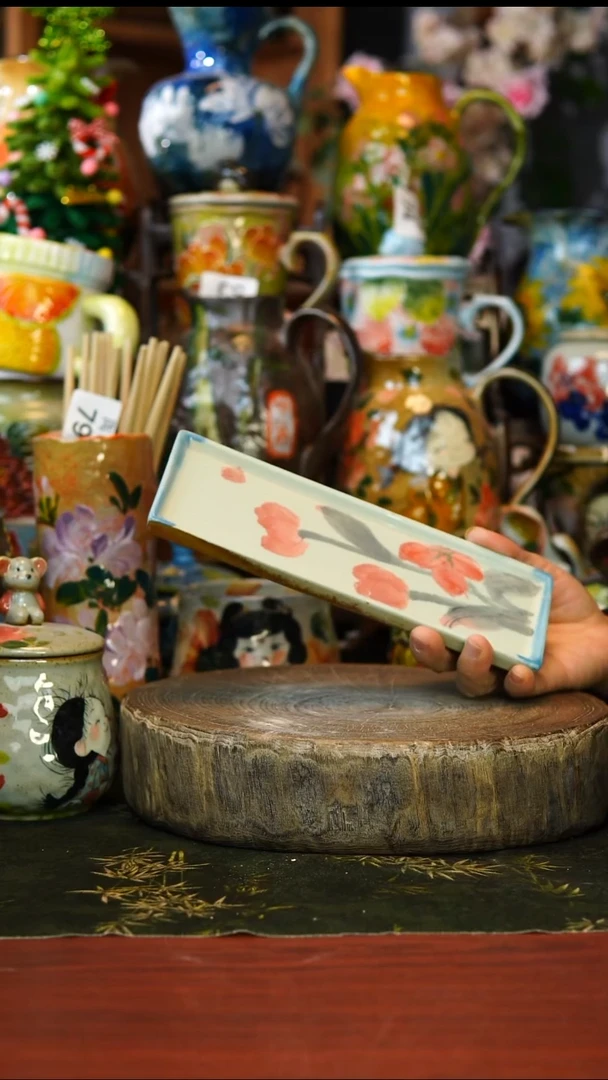 花瓶/杯子/碗84景德镇手工高温釉下彩