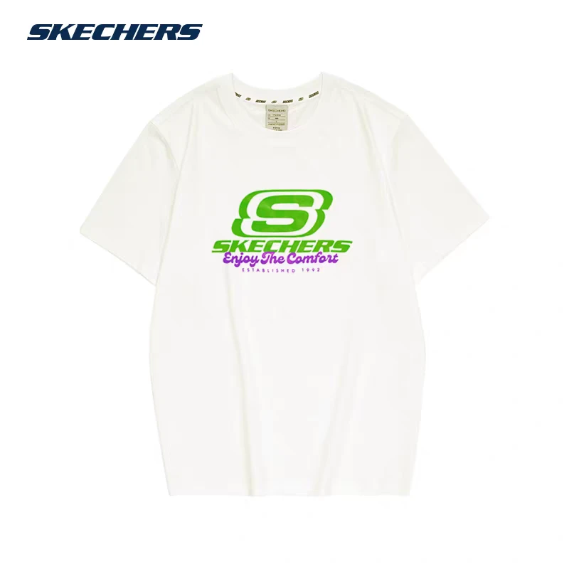 SKECHERS/斯凯奇短袖男女同款纯棉夏季新款圆领T恤女FHL223U045