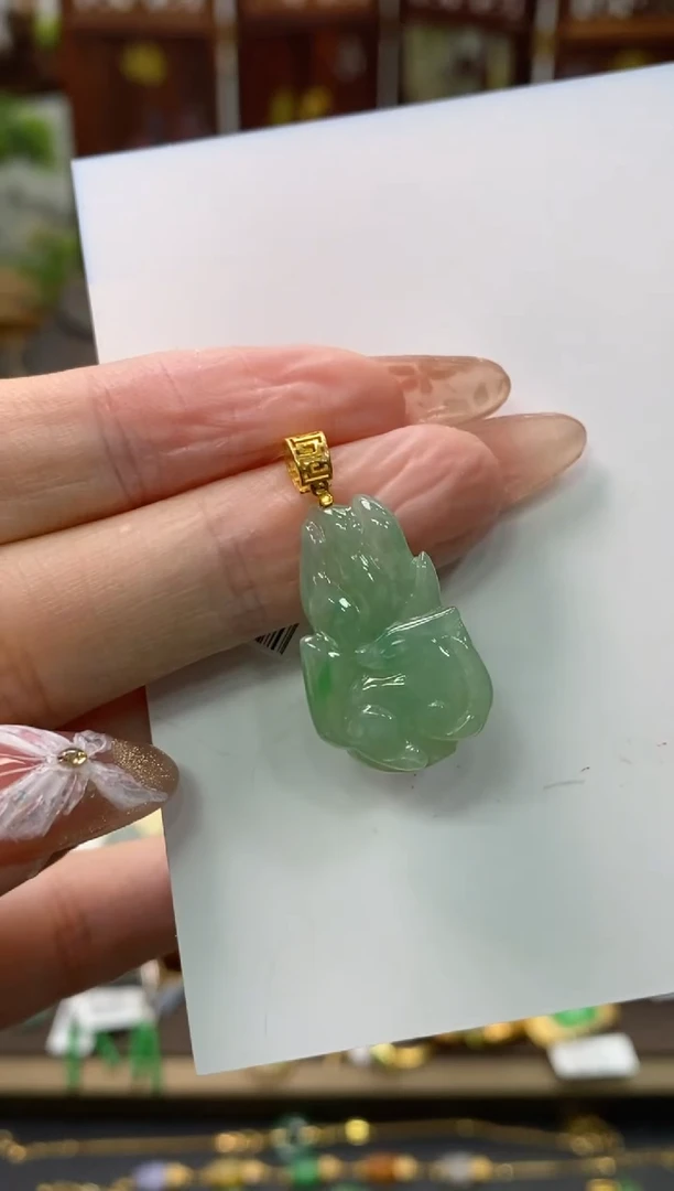 【闪购商品】翡翠颈饰18K金镶嵌净货11049