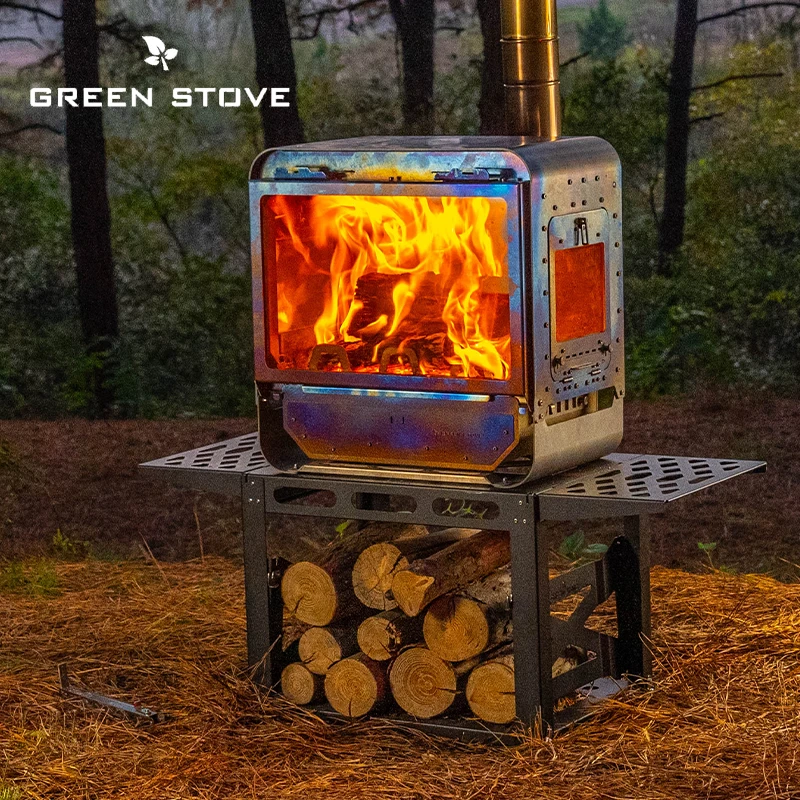 绿炉桌面大师Ultra钛版本户外柴火炉露营帐篷烹饪观火取暖颗粒炉