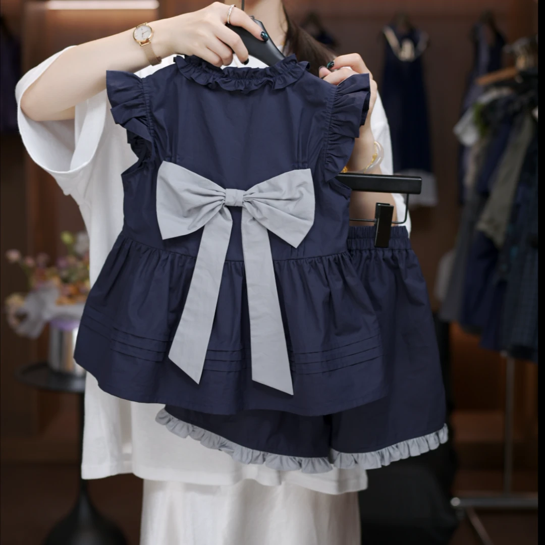 【Bufan】女童设计款套装两件高级纯棉夏季无袖女孩洋气儿童